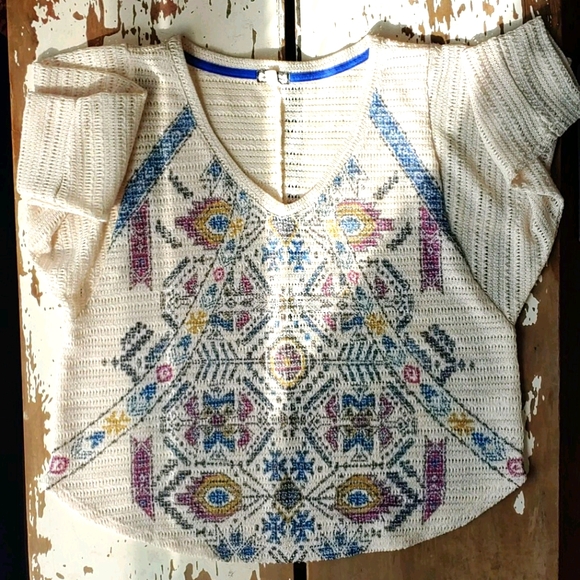 Eyeshadow Tops - Eyeshadow Worship The Sun Batwing Crochet V-Neck